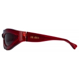 The Attico - Agnes Wrap Sunglasses in Red - Sunglasses - Official - The Attico Eyewear by Linda Farrow