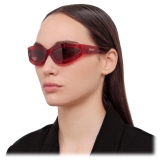 The Attico - Agnes Wrap Sunglasses in Red - Sunglasses - Official - The Attico Eyewear by Linda Farrow