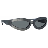 The Attico - Agnes Wrap Sunglasses in Silver - Sunglasses - Official - The Attico Eyewear by Linda Farrow