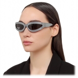 The Attico - Agnes Wrap Sunglasses in Silver - Sunglasses - Official - The Attico Eyewear by Linda Farrow