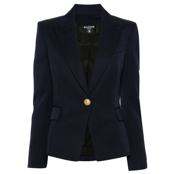 Balmain - One Button Wool Jacket - Marine - Balmain Exclusive Luxury Collection