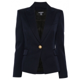 Balmain - One Button Wool Jacket - Marine - Balmain Exclusive Luxury Collection