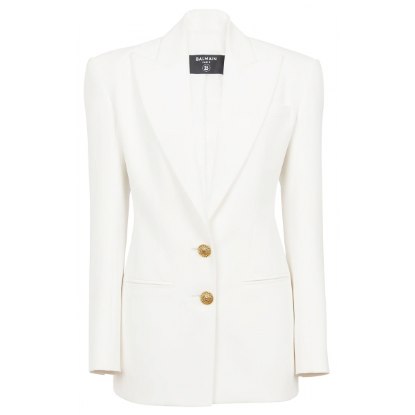 Balmain - Crepe Fitted Jacket - White - Balmain Exclusive Luxury Collection