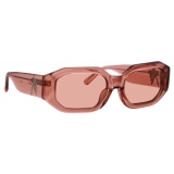 The Attico - Blake Angular Sunglasses in Peach - Sunglasses - Official - The Attico Eyewear by Linda Farrow