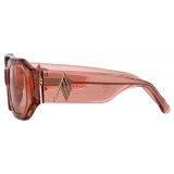 The Attico - Blake Angular Sunglasses in Peach - Sunglasses - Official - The Attico Eyewear by Linda Farrow