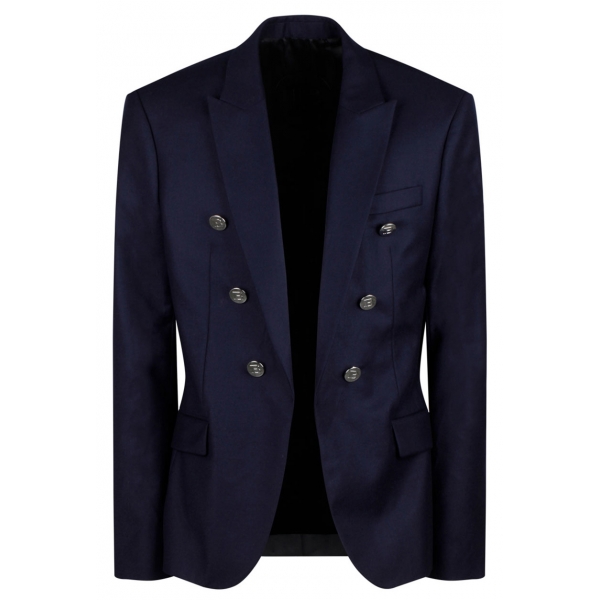 Balmain - Blazer con Bottoni in Rilievo - Blu - Balmain Exclusive Luxury Collection