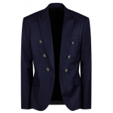 Balmain - Blazer con Bottoni in Rilievo - Blu - Balmain Exclusive Luxury Collection