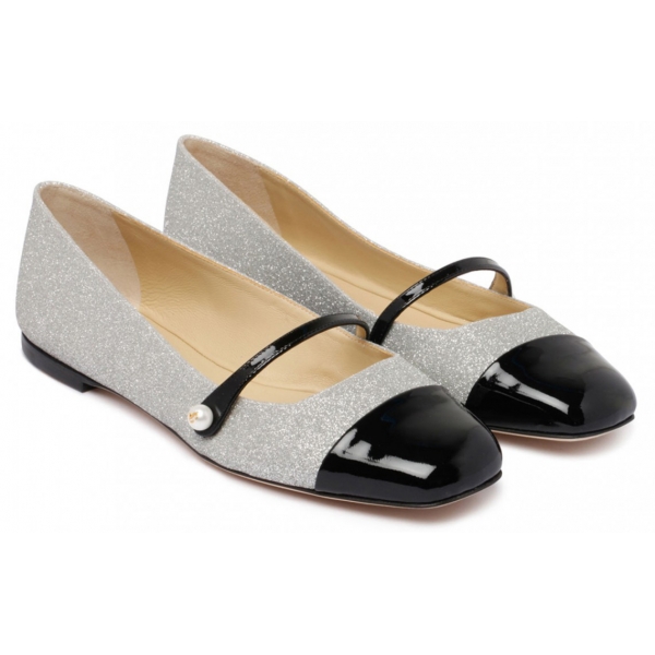 Jimmy Choo - Elisa Flats - Black Silver - Jimmy Choo Exclusive Luxury Collection