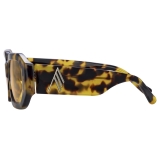 The Attico - Occhiali da Sole Blake Angular in Tartaruga e Giallo - Occhiali da Sole - Official - The Attico Eyewear