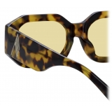 The Attico - Occhiali da Sole Blake Angular in Tartaruga e Giallo - Occhiali da Sole - Official - The Attico Eyewear