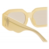 The Attico - Blake Angular Sunglasses in Yellow - Sunglasses - Official - The Attico Eyewear by Linda Farrow