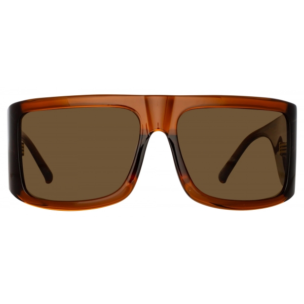 The Attico - Andre Oversized Sunglasses in Brown - Sunglasses - Official - The Attico Eyewear by Linda Farrow