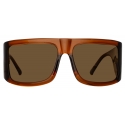 The Attico - Andre Oversized Sunglasses in Brown - Sunglasses - Official - The Attico Eyewear by Linda Farrow