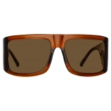 The Attico - Andre Oversized Sunglasses in Brown - Sunglasses - Official - The Attico Eyewear by Linda Farrow