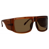 The Attico - Andre Oversized Sunglasses in Brown - Sunglasses - Official - The Attico Eyewear by Linda Farrow