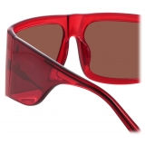 The Attico - Andre Oversized Sunglasses in Red - Sunglasses - Official - The Attico Eyewear by Linda Farrow