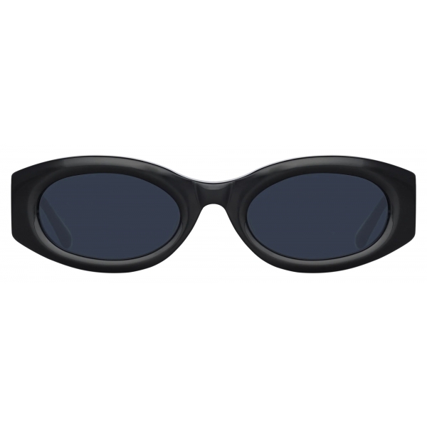 The Attico - Berta Oval Sunglasses in Black - Sunglasses - Official - The Attico Eyewear by Linda Farrow