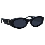 The Attico - Berta Oval Sunglasses in Black - Sunglasses - Official - The Attico Eyewear by Linda Farrow