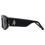 The Attico - Berta Oval Sunglasses in Black - Sunglasses - Official - The Attico Eyewear by Linda Farrow