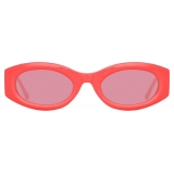 The Attico - Berta Oval Sunglasses in Coral - Sunglasses - Official - The Attico Eyewear by Linda Farrow