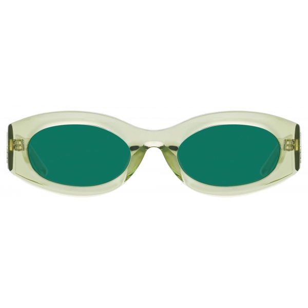 The Attico - Berta Oval Sunglasses in Lime - Sunglasses
