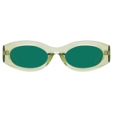 The Attico - Berta Oval Sunglasses in Lime - Sunglasses - Official - The Attico Eyewear by Linda Farrow