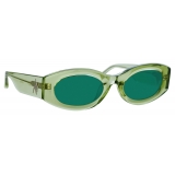 The Attico - Berta Oval Sunglasses in Lime - Sunglasses - Official - The Attico Eyewear by Linda Farrow