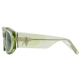 The Attico - Berta Oval Sunglasses in Lime - Sunglasses - Official - The Attico Eyewear by Linda Farrow