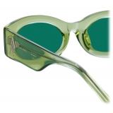 The Attico - Berta Oval Sunglasses in Lime - Sunglasses - Official - The Attico Eyewear by Linda Farrow