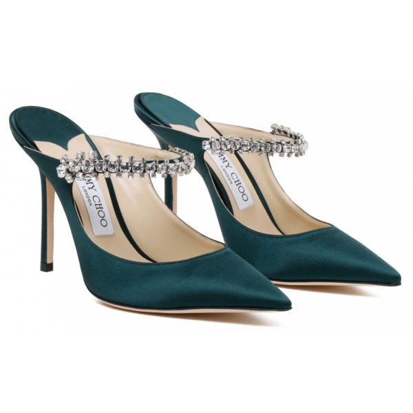 Jimmy Choo - Bing 100 - Muli Verde Scuro - Jimmy Choo Exclusive Luxury Collection