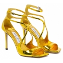 Jimmy Choo - Gold Metallic Effect Leather Sandals - Jimmy Choo Exclusive Luxury Collection