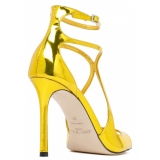 Jimmy Choo - Gold Metallic Effect Leather Sandals - Jimmy Choo Exclusive Luxury Collection