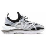 Jimmy Choo - Cosmos/M Calf Leather Low Top Sneakers - Black White Light Grey - Jimmy Choo Exclusive Luxury Collection