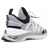 Jimmy Choo - Cosmos/M Calf Leather Low Top Sneakers - Black White Light Grey - Jimmy Choo Exclusive Luxury Collection