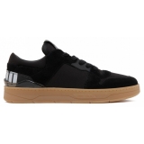 Jimmy Choo - Calf Leather Florent Low-Top Sneakers - Black Honey Brown - Jimmy Choo Exclusive Luxury Collection