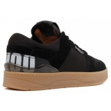 Jimmy Choo - Calf Leather Florent Low-Top Sneakers - Black Honey Brown - Jimmy Choo Exclusive Luxury Collection