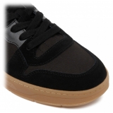 Jimmy Choo - Calf Leather Florent Low-Top Sneakers - Black Honey Brown - Jimmy Choo Exclusive Luxury Collection