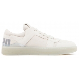 Jimmy Choo - Calf Leather Florent Low-Top Sneakers - White Beige - Jimmy Choo Exclusive Luxury Collection