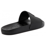 Jimmy Choo - Port Monogram Logo Slides - Black - Jimmy Choo Exclusive Luxury Collection