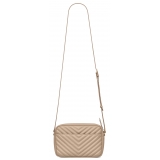 Yves Saint Laurent - Camera Bag Lou in Pelle Trapuntata - Beige Scuro - Saint Laurent Exclusive Collection