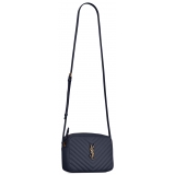 Yves Saint Laurent - Lou Camera Bag in Quilted Leather - Deep Marine - Saint Laurent Exclusive Collection