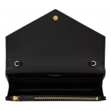 Yves Saint Laurent - Cassandre Envelope Chain Wallet in Grain De Poudre Leather - Black - Saint Laurent Exclusive Collection