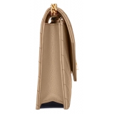 Yves Saint Laurent - Pochette Envelope con Catena Cassandre in Pelle Grain de Poudre - Beige Scuro - Exclusive Collection