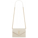 Yves Saint Laurent - Cassandre Envelope Chain Wallet in Grain De Poudre Leather - Crema Soft - Exclusive Collection