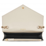 Yves Saint Laurent - Cassandre Envelope Chain Wallet in Grain De Poudre Leather - Crema Soft - Exclusive Collection