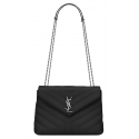 Yves Saint Laurent - Loulou Small in Pelle Trapuntata - Nero - Saint Laurent Exclusive Collection