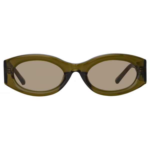 The Attico - Occhiali da Sole Berta Oval in Oliva - Occhiali da Sole - Official - The Attico Eyewear by Linda Farrow