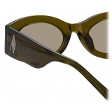 The Attico - Berta Oval Sunglasses in Olive - Sunglasses - Official - The Attico Eyewear by Linda Farrow