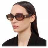 The Attico - Berta Oval Sunglasses in Olive - Sunglasses - Official - The Attico Eyewear by Linda Farrow