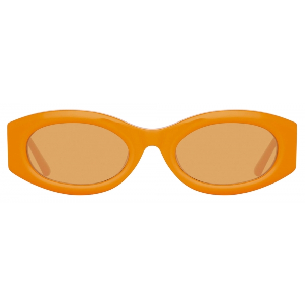 The Attico - Berta Oval Sunglasses in Orange - Sunglasses - Official - The Attico Eyewear by Linda Farrow